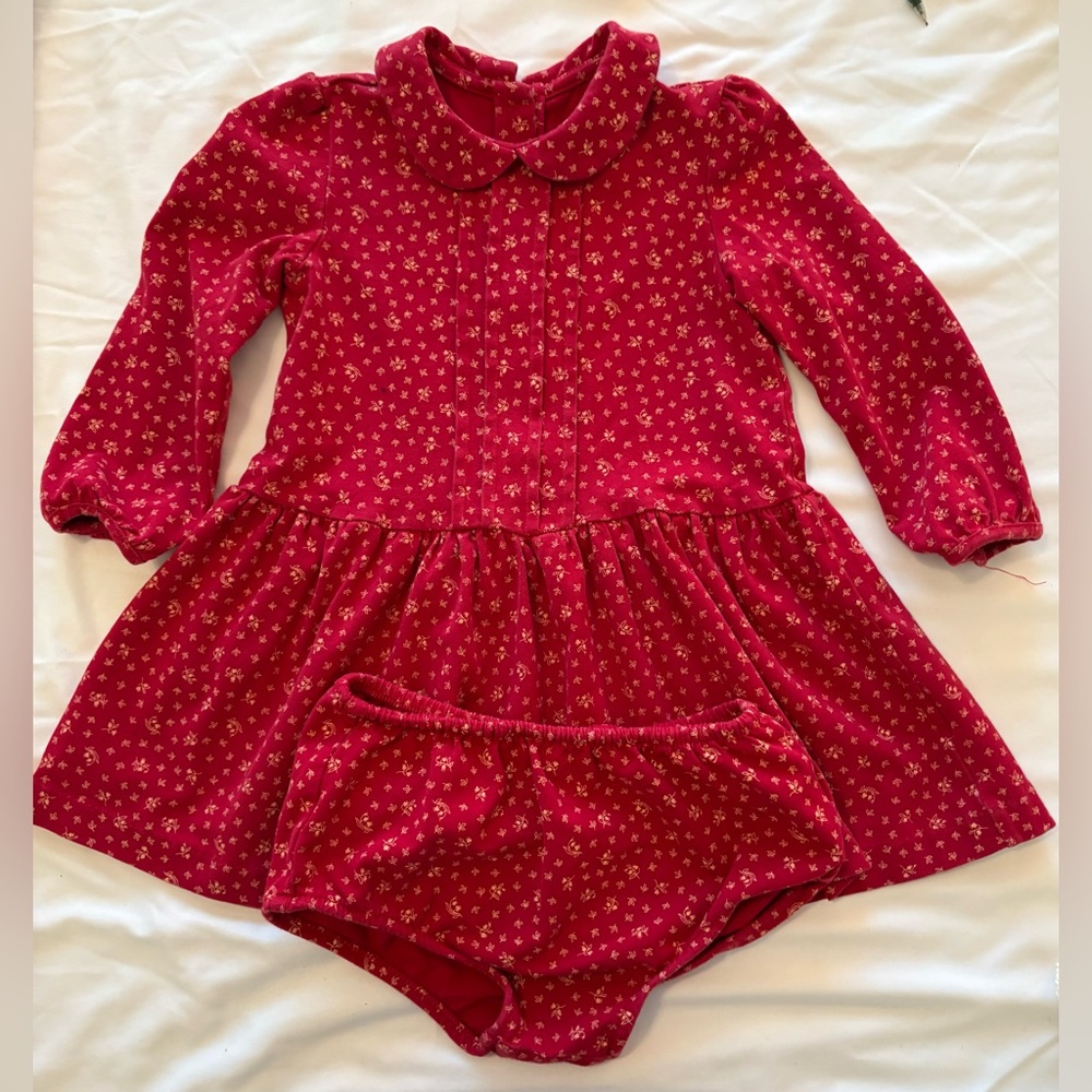 Polo Ralph Lauren Kids Red Floral Dress & bloomers Sz 24M